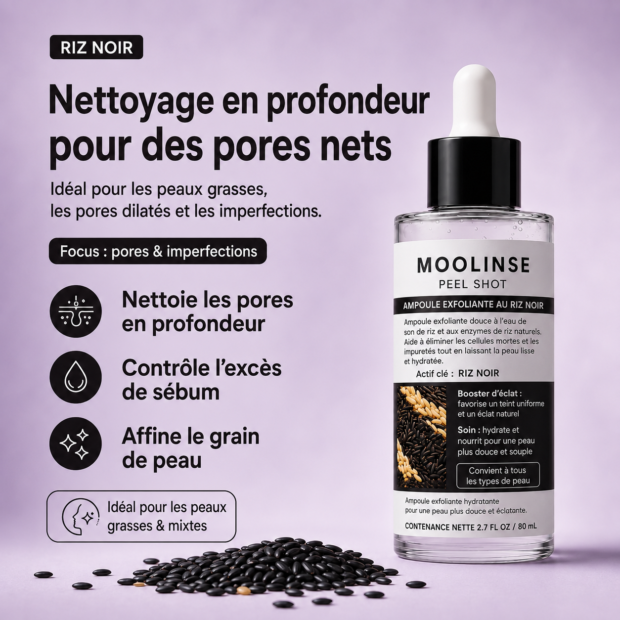 PeelShot™ | Ampoule exfoliante au riz pour les pores et l’éclat